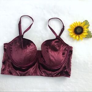 Victoria’s Secret Very Sexy Balconette Velvet Burgundy Bra